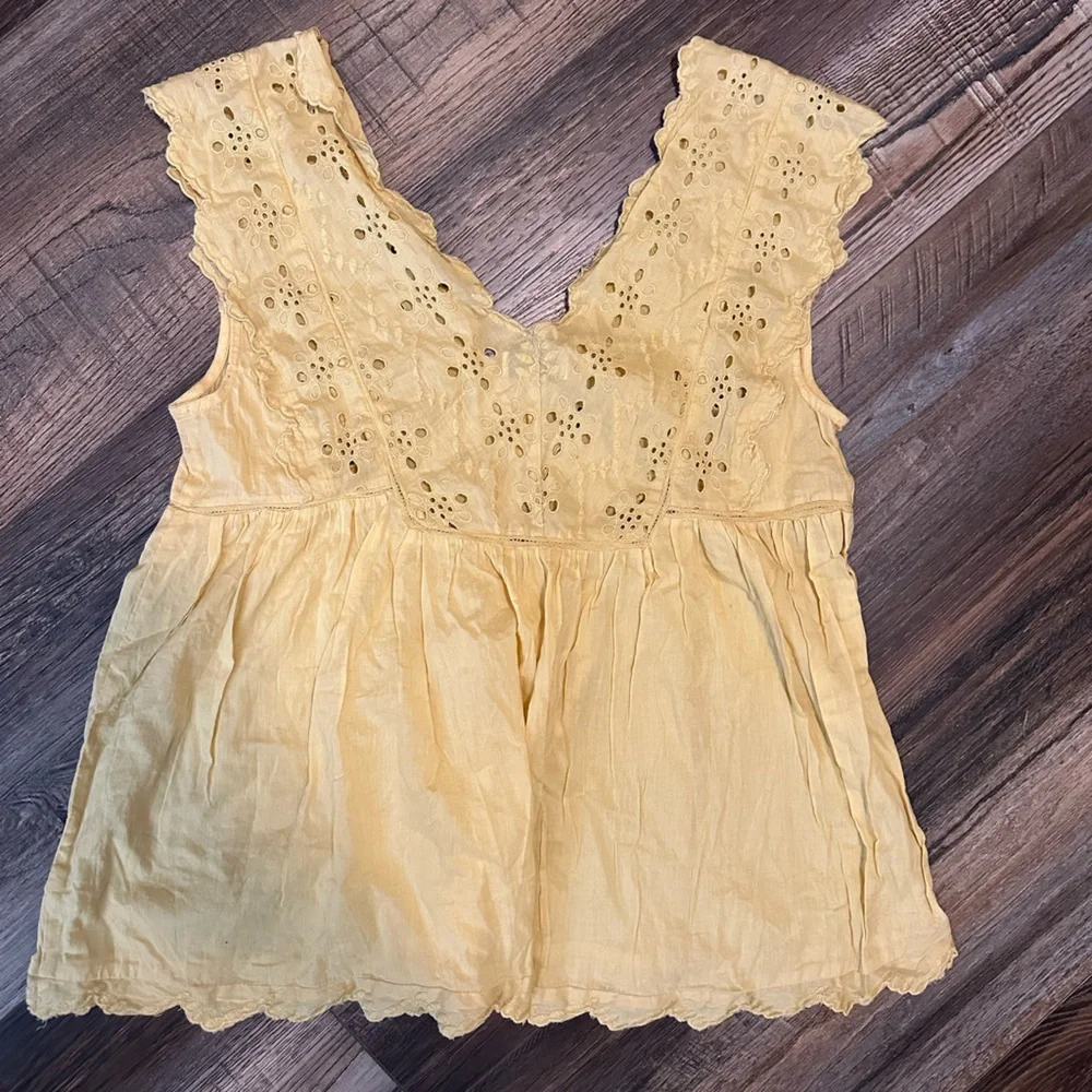 Lucky Brand Yellow Ruffled Blouse - Picture 3 of 3